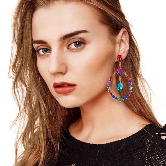 Jewelry - Colorful Waterdrop Pierced Earrings